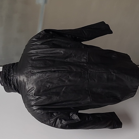 Hemingway Collection Size 7/8 Men's Black Vintage Leather Moto Bomber Jacket - Picture 2 of 11